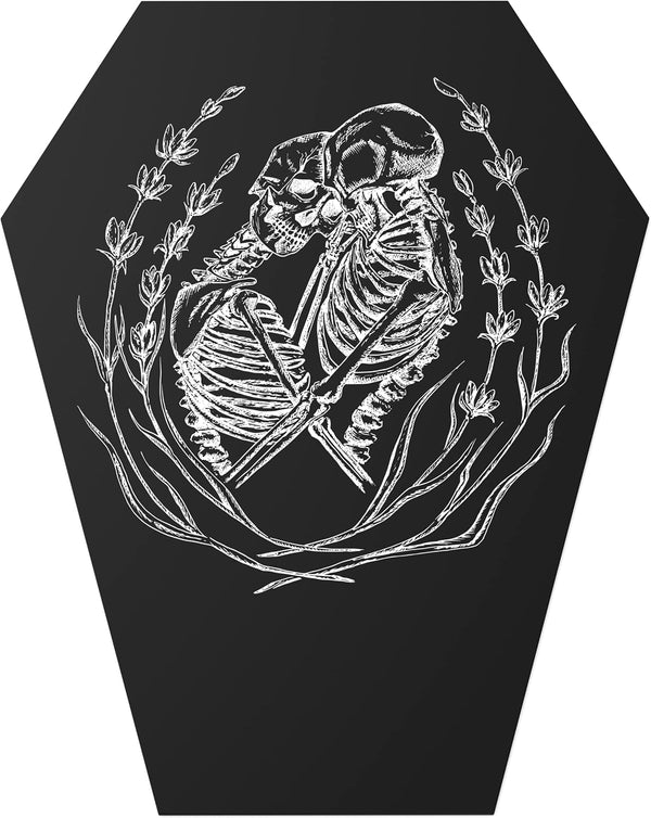 Coffin Mousepad, Gothic Decor Skeleton Mouse Pad, Large 9.75 x 7.325 inches