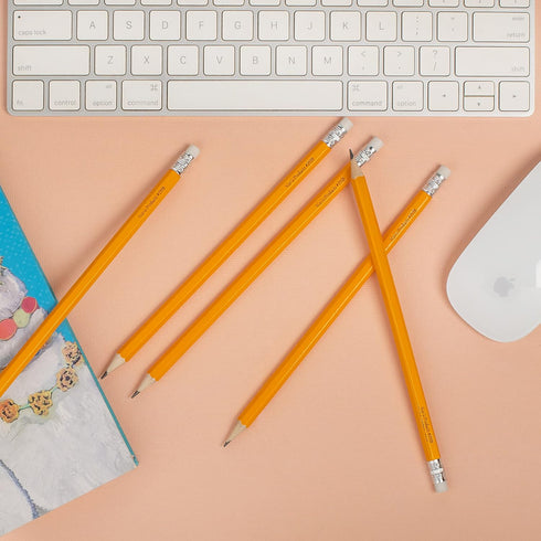 Bulk Pencils of 50: Pre-Sharpened #HB Drawing Pencils for Kids, Teens, & Adults, White Eraser, 7.5 Hexagonal Shape