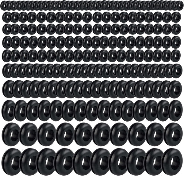 200Pcs Rubber Grommet Assortment Kit, 8 Sizes for Wiring Automotive, Plumbing, Hardware Repair Firewall