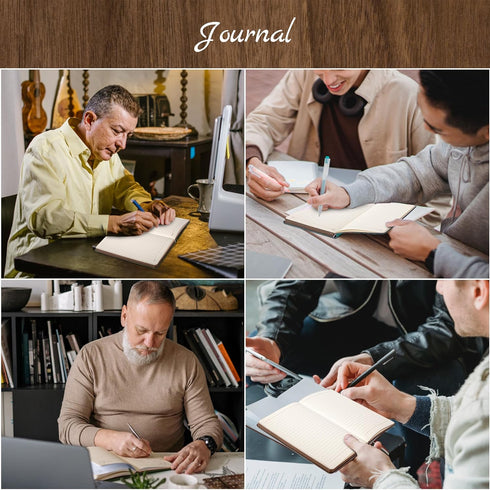 CAGIE Leather Vintage Journal for Men: Soft Cover Lined Pages, 180 Lay Flat Writing Travel Diary, Dark Green