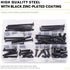 Mardatt 85pcs 7 M6x20mm/30mm/40mm/50mm/60mm/70mm/80mm Sizes Black Hex Socket Cap Bolts and Barrel Nuts Assortment Kit