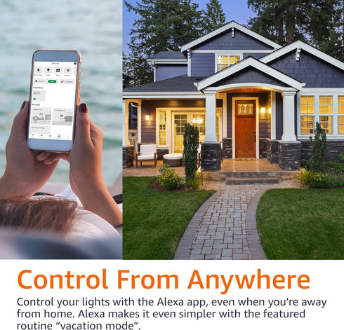 A19 Bulb, 9W (60W 800LM, 2.4 4-Pack Amazon Basics Smart LED Light Color Changing, Equivalent), Works with Alexa Only