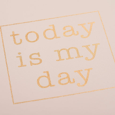 Graphique Vegan Leather Spiral Journal, “Today” – 8” x 10", 192 Lined Pages, Gold Foil Quote Cover