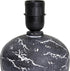 LT1170-BLK 12.4" Simple Designs Chic Glow Rounded Marble Inspired Concrete Table Lamp with Fabric Shade, Bedroom