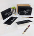 T&M Quality Designs LLC 100 4 4x6 Inch Black Thank You Cards with Brown Kraft Envelopes and Stickers - Designs Bulk