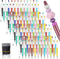 Kosiz 100 Pieces Plastic Beadable Pens - Black Ink Ballpoint Pens with 100 Refills for DIY Gifts for Kids and Students