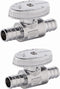 (Pack of 2) EFIELD 1/4 Turn Straight Stop Valve Barb Crimp 1/2" Pex x 1/2" Pex Chrome Plated Brass