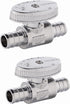 (Pack of 2) EFIELD 1/4 Turn Straight Stop Valve Barb Crimp 1/2" Pex x 1/2" Pex Chrome Plated Brass