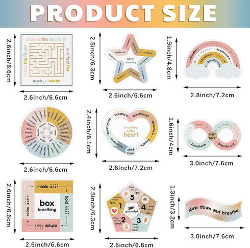 Libima 72 Pieces Anxiety Sensory Stickers, Textured Fidget Stickers for Mindfulness, School Counselor Supplies, 9