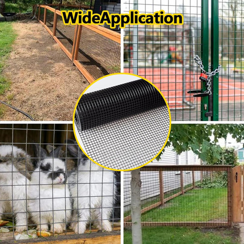 24" 50' 1/4inch 21 (2450-21Gauge) x Hardware Cloth Gauge, Black Galvanized Welded Wire Mesh Roll for Chicken Coop