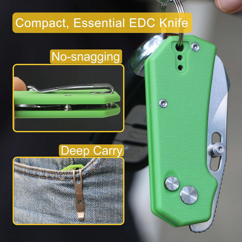 1.97 G10 JIN Rhino Jr. Kids Pocket Knife, Fidget Toy Knife, DIY Kit, Unsharpened Steel Blade, Safety Rounded Tip