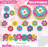 Pajean 67 Pieces Spring Flower Bulletin Board Decoration Set, 37ft Borders and 27 Flower Cutouts for Wall Decoration
