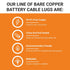 SELTERM 10pcs 1/0 AWG - 1/4" Stud Battery Lugs, Heavy Duty Wire Lugs, Ring Terminals, Battery Cable Ends, 0 Gauge