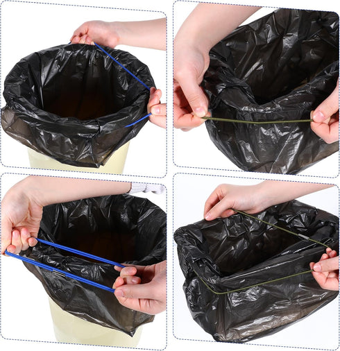 Trinkrittey Set 3, 13 30 Trash Can Bands of Black, Blue, Brown, Fits to Gallon Garbage Cans Homewares Colorful Litter