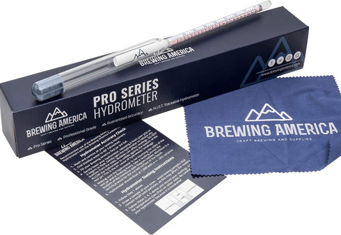 Brewing America American-Made Specific Gravity Hydrometer - Pro Series Alcohol ABV Tester for Homebrew Beer, Wine, Cider
