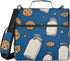 Fisyme Milk Bottles Cookies Blue Zipper Binder 3 Ring with Zipper and Shoulder