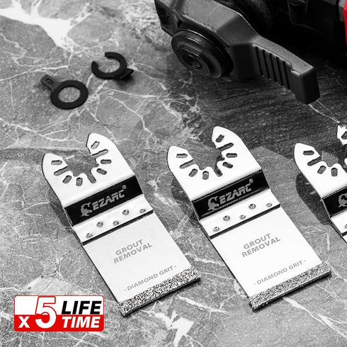 EZARC Diamond Oscillating Blade, Flush Cutting Multi Tool Saw Blades for Grout Removal, 3-Pack