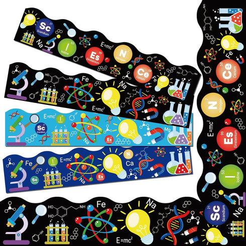 Fankya 68 Bulb Ft Science Bulletin Board Borders Stem Science Classroom Decorations Light Border Trims for Chemistry