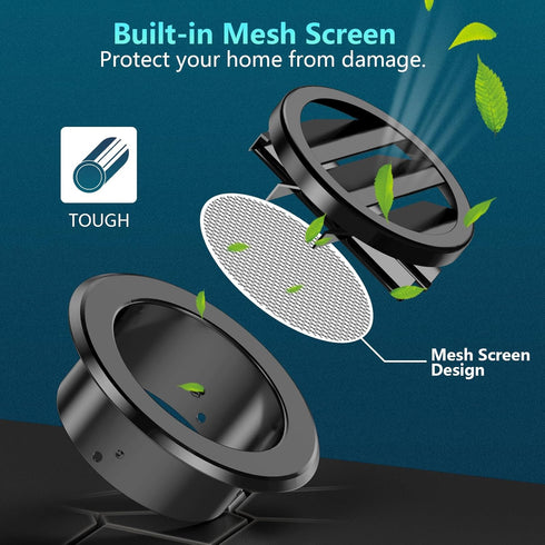 4 Inch Round Air Vent, HG Power 2-Pack Aluminium Alloy Louver Grille Cover with Built-in Screen Mesh for Ventilation