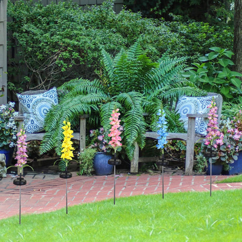 Solar Outdoor Lights Violet Flower Garden Lights Waterproof Led Lights Hyacinth Decorative Lights for Yard, Pathways