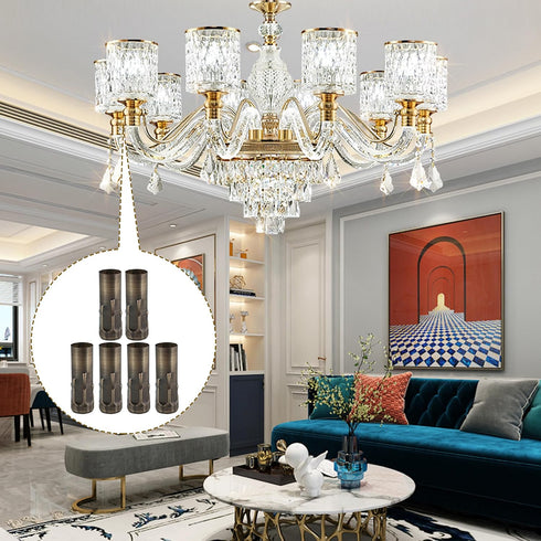 3 Inch E14 Pack 6 BQLZR Candle Socket Light Covers Sleeves Tall Chandelier Socket Covers Chandelier Base Socket