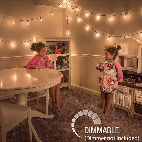 20ft 20-Light Dimmable Bulbs (2 1ft Afirst Edison String Lights, Waterproof Outdoor Patio Lights with Real Glass Extra