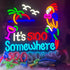 5:00 Jigsaw Puzzle IT'S FIVE OCLOCK SOMEWHERE Neon Light Sign, Man Cave Men LED Light, Home Wall Signs Gifts
