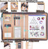 ECEIRO Leather Portfolio Ring Binder, Zippered Padfolio Organizer with Hidden Handle, Cute Office Supplies for Women