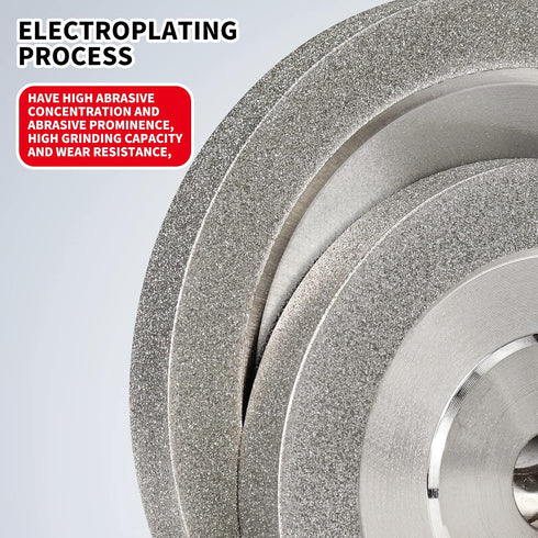 3''x 1/2''x 2/5'' Flat Diamond Grinding Wheel Grit 150 for Grinding Hard Alloy Cutter, Glass, Tiles