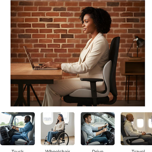 Zamerry Tailbone Ergonomic Lab-Designed Memory Foam Seat Cushion for Office Chair, Car Seat for Driving, Truck Seat