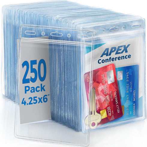 Mata1-USA Extra-Thick Plastic X-Large Vertical Card Protector, Clear, 4x6 Inch, 250 Pack