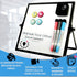Small Dry Erase White Board 10"X10", Desktop Black Frame with Stand, 3 Markers