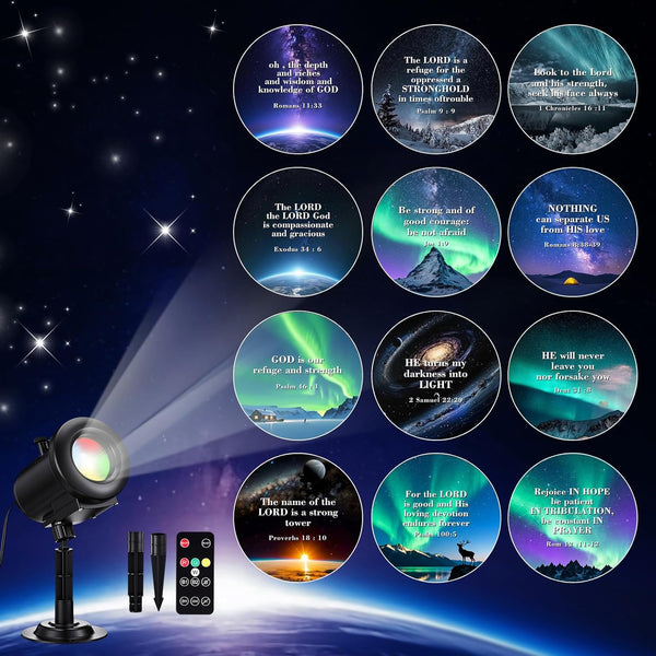 Aurelema Bible Verse Projector Galaxy Projector Lights 2026 Upgrade 3D Dynamic Outdoor