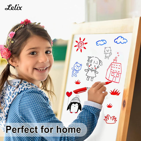 Lelix Dry Erase Markers, 42 Pack with 14 Black, 14 Blue, 14 Red Chisel Tip Markers for School and Office Supplies