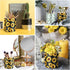 WAVEYU Cute Floral Pattern Pen Holder, Durable Ceramic Pencil Cup for Desk, Makeup Brush Organizer for Girls Women,