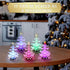 Glooglitter 8 7 Pcs LED Christmas Table Lights Lighted Tabletop Lights with USB Changing Colors Mini Christmas Tree