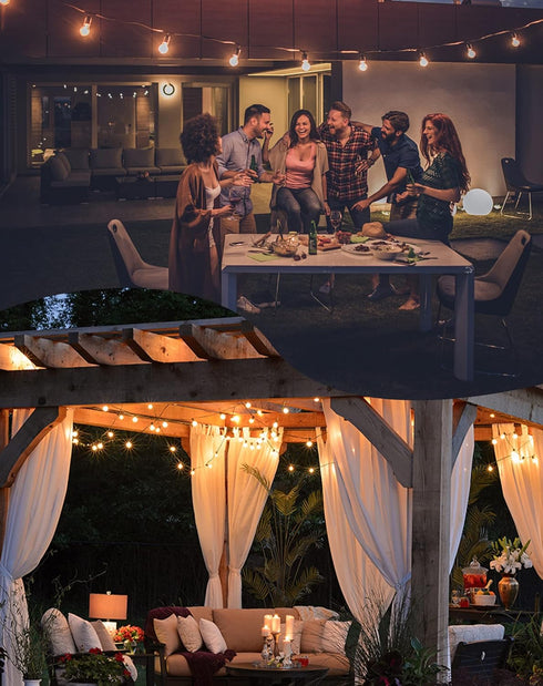 25FT 13 G40 Bulb(1 Dimmable 2700K Zuske Outdoor String Lights, Patio Lights with Shatterproof Globe Spare), Waterproof