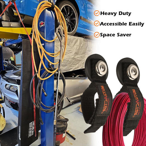 MUTUACTOR Heavy Duty Magnetic Hooks, 2PCS Non-Slip Mount for Garage Storage, Anti-Scratch