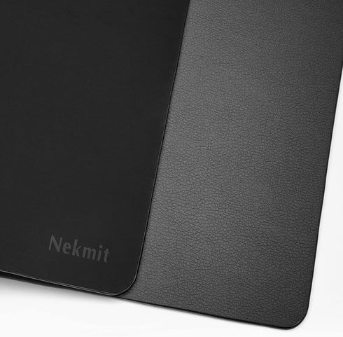 Nekmit Leather Desk Blotter Pad, 17 x 12 Inches, Flat, Non-Slip, Waterproof - Black