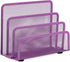 EASEPRES Desk Mail Organizer, Small Letter Sorter, Metal Mesh with 3 Vertical Compartments, Purple 1 Pack