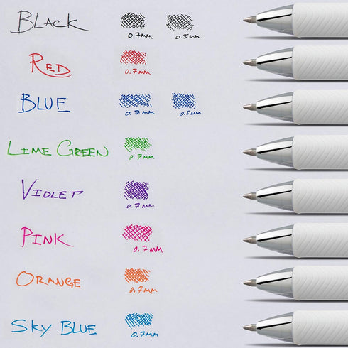 Pentel Gel Ink Pen, Pearl Retractable Gel Pen, 0.7mm Medium Point, Violet Ink, 12 Pack (BLN77PW-V)