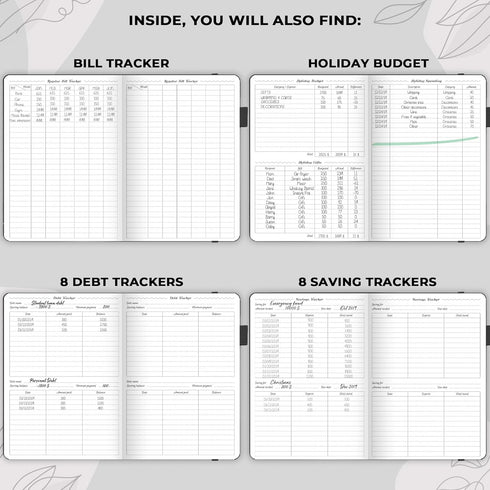 GoGirl Budget Planner - Monthly Financial Organizer Budget Book, Expense Tracker Notebook, Compact (Black)