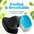 Tailbone Cooling Gel Seat Cushion for Long Sitting - Memory Foam Chair Pillow for Sciatica Pain Relief - Orthopedic Gel
