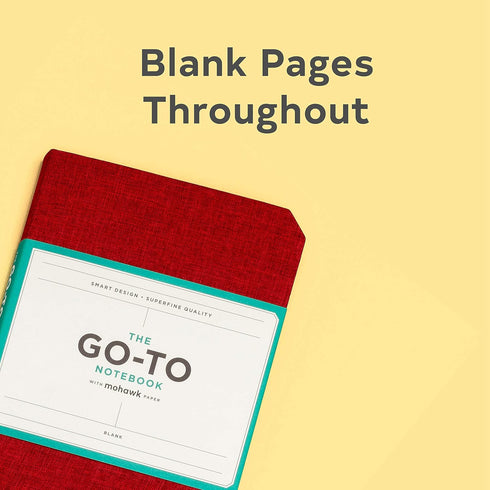 Go-To Notebook with Mohawk Paper, Brick Red Blank (Simple Blank Page Notebook, Lay Flat Productivity Journal)