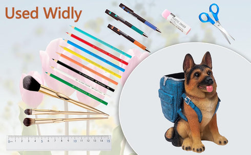 Cute Dog Pen Holder for Desk, Unique Desk Accessories Decor for Home Office School, German Shepherd Gifts for Dog Lovers