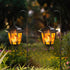 2 Pack 2 38 Inch Dynaming Solar Flame Hanging Lights Outdoor, Halloween Solar Flickering Flame LED Garden Lanterns