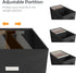 Vinyl Record Storage Box for 7"/45 RPM LPs, Black Case Holds up to 80 Albums, Collapsible File Folder Organizer
