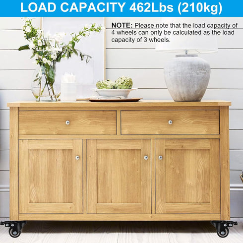 2" 4 Pack 462Lbs PATIKIL Swivel Caster Wheels, Silent Plate Casters with Screws Washer Without Brake Load Capacity