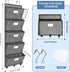 homyfort Over the Door File Organizer, Hanging Wall File Folders Organizer with 5 Large Pocket for Papers, Charts, Mails, Magazine, Office and Back To Supplies Storage and Organization (Black)
