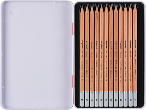 Bruynzeel Expression 12-Piece Graphite Pencils Set in Tin